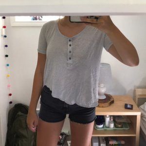 Free People Linen/cotton purple t-shirt